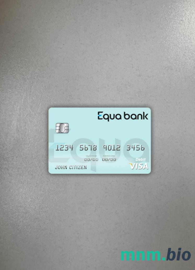 Czech Equa bank visa obciążyć card wygląd fotograficzny skan PSD + zdjęcie